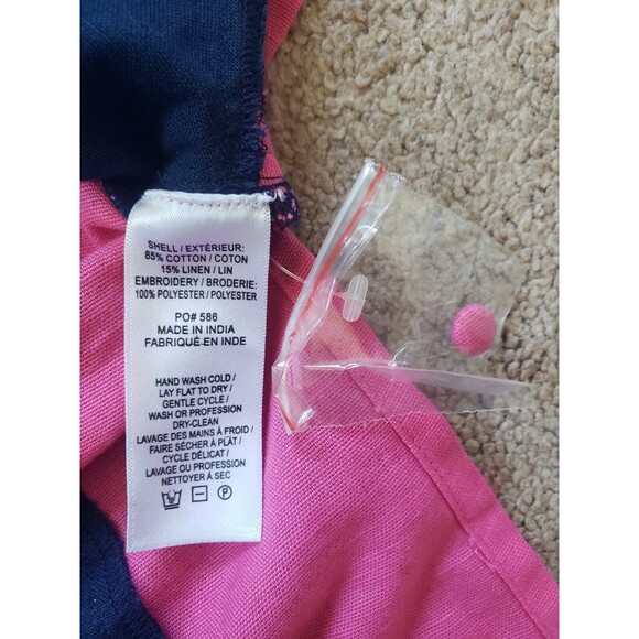 Nwt Frances Valentine Stephanie Tunic Dress Navy Pink Women's Size S Embroidery - Picture 5 of 9